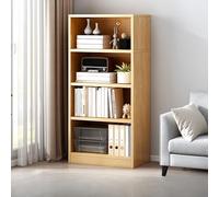 Libreria ad alta capacità, resistente, con base rialzata, ripiani aperti per oggetti di grandi dimensioni, ideale per uso domestico o ufficio (4 strati naturali)