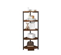 Libreria ad Angolo a 3/4/5 Livelli, Scaffale ad Angolo, Libreria Alta e Stretta in Stile Aperto, Adatta for Soggiorno, Camera da Letto e Studio(30x30x120cm)