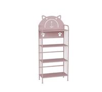 Libreria ad Angolo, Libreria Curva Creativa, Scaffale for Libri for Bambini, Struttura in Ferro Battuto, Adatta for Ufficio Domestico, Soggiorno e Camera da Letto(Color-2,68x28x140cm)
