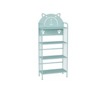 Libreria ad Angolo, Libreria Curva Creativa, Scaffale for Libri for Bambini, Struttura in Ferro Battuto, Adatta for Ufficio Domestico, Soggiorno e Camera da Letto(Color3-,68x28x140cm)