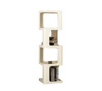 Libreria ad angolo, libreria quadrata creativa, scaffale for libri in ferro, adatto for ingresso, soggiorno e camera da letto(White,4-tier 30x30x115cm)