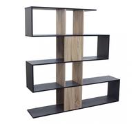 Libreria Adrianne 145x29x145 h cm in Truciolare bilaminato Antracite