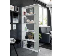 Libreria Alida Scaffale Bianco Lucido Rovere Canadian Divisorio Parete 180cm
