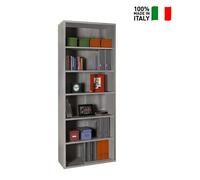 Libreria Alta a 6 Ripiani Regolabili Per Ufficio e Casa Linea Disegno in Legno C