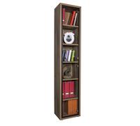 Composad | Libreria Alta della Linea DAVINCI con 1 Anta in Vetro, Libreria Scaffale, Mobile Colonna, (LxAxP) 44x217,50x35,70 cm, Colore Noce, Per Soggiorno, Ufficio, Studio, Made in Italy