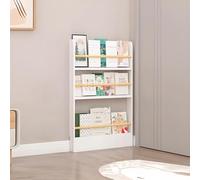 Libreria alta e stretta, libreria da parete a 3-6 ripiani per camera da letto, soggiorno e ufficio, salvaspazio, per giocattoli e libri per bambini, bianca, 50 x 9,9 x 88,9 cm