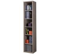 Libreria alta moderna cinque mensole stretta rovere tartufo LB4802 L44h217p36