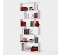 Libreria Alta Moderna Design A Zig Zag 80x25x192 Effetto Legno Athena Scaffale
