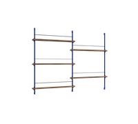 Libreria Alta Moebe Magazine Shelving Oak/Deep Blue
