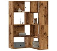 Libreria angolare a 4 ripiani, 85 x 85 x 140 cm, in legno | 4 ripiani, materiale in legno, effetto legno, a forma di L o orizzontale, supporto da parete incluso