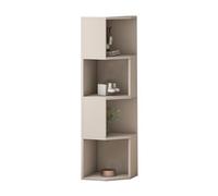 Libreria Angolare A 4 Strati, Scaffale Portaoggetti Ad Angolo A Parete In Legno Massello, Armadietto Laterale Portaoggetti Indipendente, Salvaspazio, For Camera Da Letto, Soggiorno, Bagno E Ufficio(Co