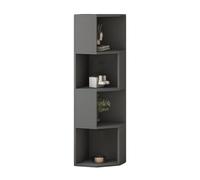 Libreria Angolare A 4 Strati, Scaffale Portaoggetti Ad Angolo A Parete In Legno Massello, Armadietto Laterale Portaoggetti Indipendente, Salvaspazio, For Camera Da Letto, Soggiorno, Bagno E Ufficio(Co