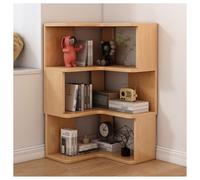 Libreria angolare a 7 ripiani con deflettori - Scaffale salvaspazio Etagere Scaffale portaoggetti per sala studio soggiorno ufficio - Elegante colore beige design a 3 livelli per piccoli spazi