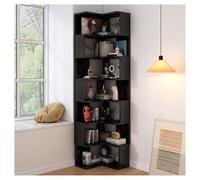 Libreria angolare a forma di L, scaffale Etagere in legno a 3 ripiani con deflettori per risparmiare spazio in studio, soggiorno e ufficio, ideale per libri e decorazioni