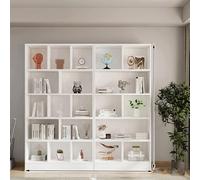Libreria angolare a più livelli, girevole, resistente, ad alta capacità, design aperto, robusta vetrina per oggetti di grandi dimensioni (bianco B10+B8)