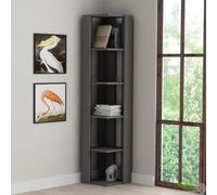 LIBRERIA ANGOLARE AD ANGOLO 5 RIPIANI 34x34x161 CM SALVASPAZIO ANTRACITE MODERNA
