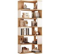 Libreria angolare alta, libreria angolare a 5/6/7 ripiani, a forma di L, scaffali alti in legno, mensola moderna per soggiorno, camera da letto, cucina, casa (dimensioni: 90 x 50 x 191 cm, colore