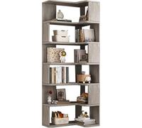 Libreria angolare alta, libreria angolare a 5/6/7 ripiani, a forma di L, scaffali alti in legno, mensola moderna per soggiorno, camera da letto, cucina, casa (dimensioni: 65 x 45 x 191 cm, colore