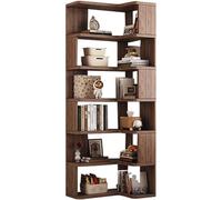 Libreria angolare alta, libreria angolare a 5/6/7 ripiani, a forma di L, scaffali alti in legno, mensola moderna per soggiorno, camera da letto, cucina, casa (dimensioni: 65 x 45 x 191 cm, colore