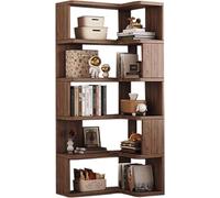Libreria angolare alta, libreria angolare a 5/6/7 ripiani, a forma di L, scaffali alti in legno, mensola moderna per soggiorno, camera da letto, cucina, casa (dimensioni: 65 x 45 x 159 cm, colore