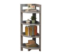 Libreria Angolare Aperta, Libreria Angolare Da Terra, Scaffale Angolare Alto A 4 Ripiani, Contenitore A Forma Di L For Piccoli Spazi Di Ufficio Domestico(Color 1)