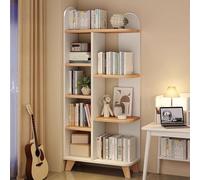 Libreria Angolare con 7 Scomparti Portaoggetti, Libreria in Legno for Piccoli Spazi, Spaziatura Tra Gli Strati 23,5cm/32cm, for Soggiorno, Camera da Letto, Balcone, Ufficio (lunghezza 60/80/100cm)