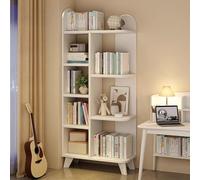 Libreria Angolare con 7 Scomparti Portaoggetti, Libreria in Legno for Piccoli Spazi, Spaziatura Tra Gli Strati 23,5cm/32cm, for Soggiorno, Camera da Letto, Balcone, Ufficio (lunghezza 60/80/100cm)