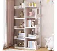 Libreria angolare di grande capacità, design creativo ad albero, facile accesso, scaffali aperti, robusta vetrina per casa e ufficio (bianco A10)