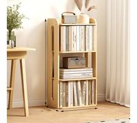 Libreria angolare - Elegante design da pavimento con angoli arrotondati e guardrail alto, pannello posteriore rinforzato per riporre e esporre libri e decorazioni in modo sicuro