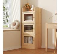 Libreria Angolare for Piccoli Spazi, Libreria Verticale Alta e Sottile in Legno di Pino Multistrato con Acrilico, Design a Parete
