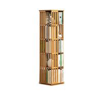 Libreria angolare in legno girevole a 360°, lunga esposizione a 5 ripiani, per soggiorno e camera da letto, elegante libreria rotonda mobile nizer