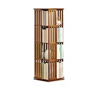 Libreria angolare in legno girevole a 360°, scaffale alto, espositore per soggiorno, camera da letto, piccoli spazi, libreria mobile rotonda con 4 ripiani