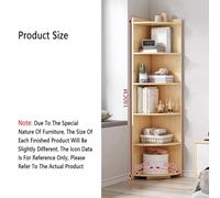 Libreria Angolare, Libreria Angolare A 4/5/6 Ripiani, Scaffale Angolare Alto Con Pannello Posteriore, Spazio Di Archiviazione Aperto A Forma Di L For Soggiorno(White,6 tiers)