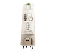 Libreria Angolare, Libreria Angolare A L, Espositore Portaoggetti Con Pannello Posteriore, Spazio Aperto For Soggiorno, Cucina, Ufficio(Color 3,4-tier)