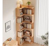 Libreria Angolare, Librerie in Legno a Forma di L, Librerie for Soggiorno, Ufficio, Aula, Camera da Letto, Dormitorio, con Spaziatura Tra i Ripiani di 30cm (2/3/4/5 Livelli)