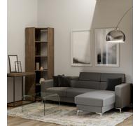 Libreria Angolare Moderna 5 Ripiani 60,3x60,3x205 cm in nobilitato Noce