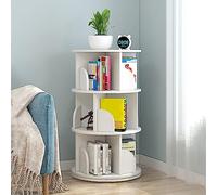 Libreria angolare per Bambini con Design Girevole a 360°, 2-6 Ripiani, Ideale per Soggiorno, Camera da Letto, Biblioteca, Ufficio, Bianco