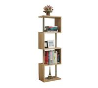 Libreria angolare, ripiano in truciolato a 5 strati, con supporto in tubo d'acciaio, libreria espositiva, adatta for soggiorno, casa e ufficio(Color1)