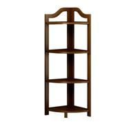 Libreria angolare rossa, a 4 ripiani, autoportante, elegante libreria per piccoli spazi, perfetta per studio, soggiorno e ufficio, massimizza lo spazio di archiviazione e l'arredamento.