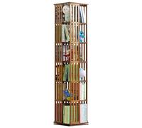 Libreria angolare rotante a 360 gradi in bambù alta e magra libreria a forma di I libreria per soggiorno mensole per camera da letto moderna libreria per la decorazione della stanza (colore: naturale