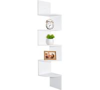 Libreria Angolare, Scaffale da Parete, 5 Ripiani, 123 x 19,2cm, Legno Natural, M