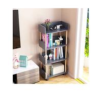 Libreria aperta moderna a 4 livelli con ruote universali Espositore in legno per decorazioni domestiche Scaffale per libri autoportante libreria multifunzionale