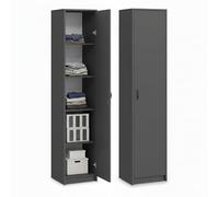 Libreria Armadio Scaffale Organizer Armadio multiuso con 4 ripiani regolabili portadocumenti Scaffale da parete stretto in legno per camera da letto corridoio ufficio Larghezza 50cm Antracite