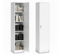 Libreria Armadio Scaffale Organizer Armadio multiuso con 4 ripiani regolabili portadocumenti Scaffale da parete stretto in legno per camera da letto corridoio ufficio Larghezza 50 cm Bianco