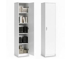 Libreria Armadio Scaffale Organizer Armadio multiuso con 4 ripiani regolabili portadocumenti Scaffale da parete stretto in legno per camera da letto corridoio ufficio Larghezza 50 cm Bianco