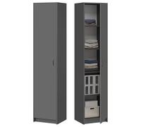 Libreria Armadio Scaffale Organizer multiuso con 4 ripiani regolabili portadocumenti Scaffale da parete stretto in legno per camera da letto corridoio ufficio Larghezza 40 cm Rovere antracite