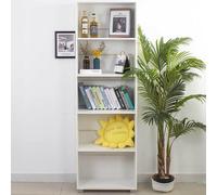 BAKAJI Libreria Scaffale Vela 5 Ripiani Mobile 190 cm Ufficio Archiviazione documenti Libri Biblioteca Armadio Mensole Scaffalatura Soggiorno Salotto Struttura in Legno (Bianco)