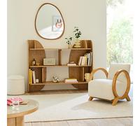 Libreria bassa a 8 scomparti in rovere impiallacciato, Gorman Beige TU