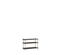 Libreria Bassa Classica Moebe Shelving in Rovere Affumicato/acciaio Inossidabile