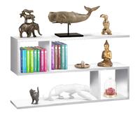 Libreria Bassa Design Moderna Scaffale 5 Ripiani 80x20x50cm Casa Ufficio Bianco